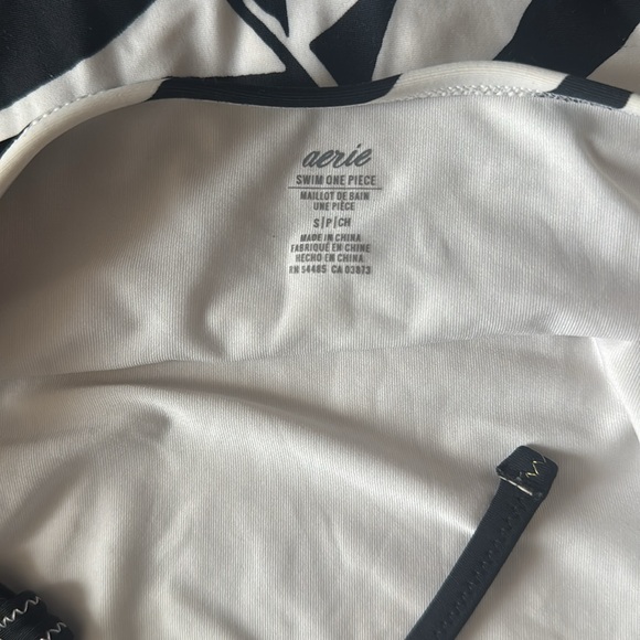 Aerie Strapy Black and White One-Piece Swimsuit - Picture 2 of 3